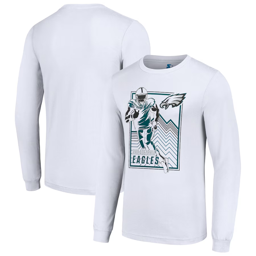 Men Philadelphia Eagles white 2024 NFL Long sleeve T Shirts